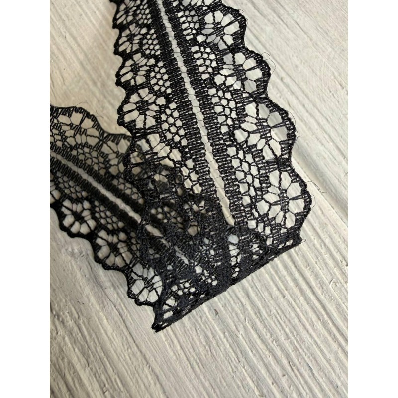 Мереживо 3 см " Тонке 328 " чорне  45 метрів