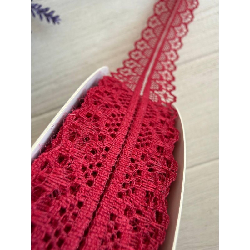 Мереживо 3 см " Тонке 328 " бордо  45 метрів