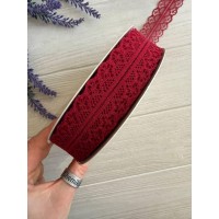 Кружево 3 см  " Тонкое 328 " бордо  45 метров