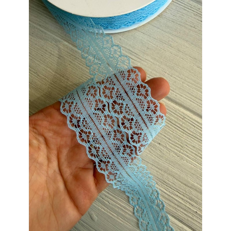 Мереживо 3 см " Тонке 328 " голубе  45 метрів