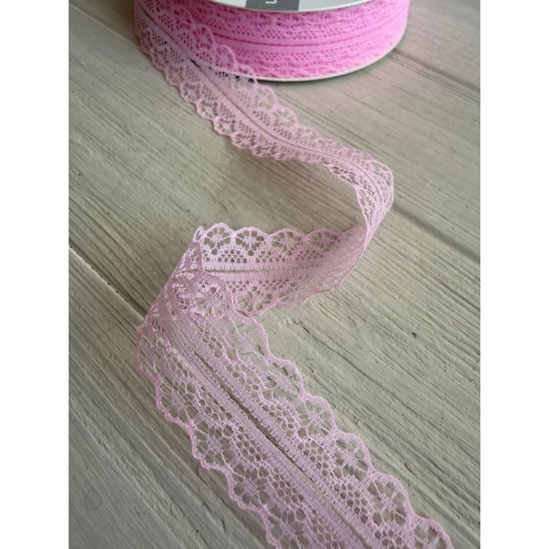 Мереживо 3 см " Тонке 328 " рожеве  45 метрів