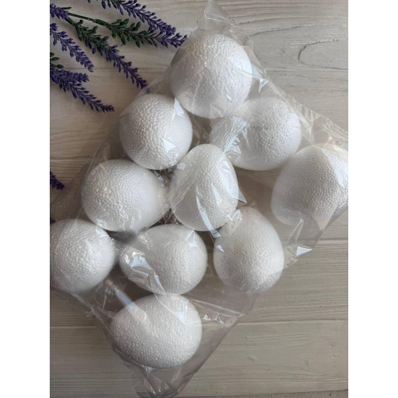 Яйця пенопластові 8*6 см 10 шт