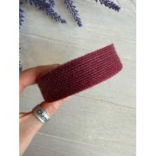 Стрічка мішковина  2.5 см бургунді 10 метрів