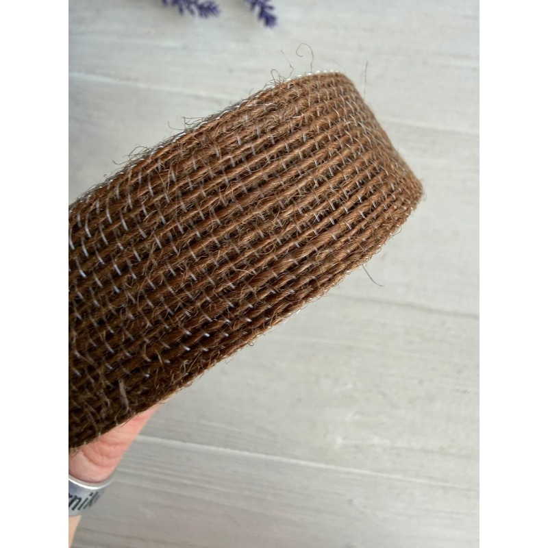 Стрічка мішковина 2.5 см коричневий 10 метрів