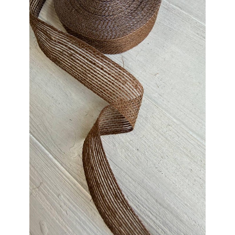 Стрічка мішковина 2.5 см коричневий 10 метрів