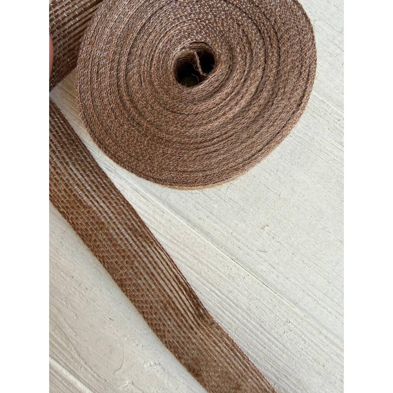 Стрічка мішковина  4 см коричневий 10 метрів