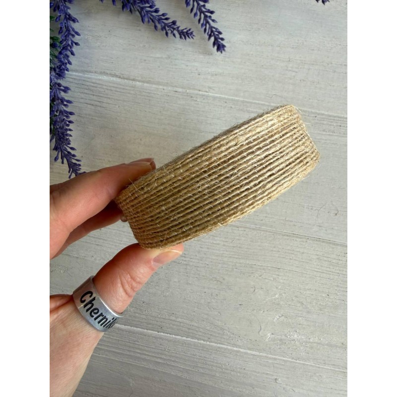 Стрічка мішковина  2.5 см натуральний 10 метрів