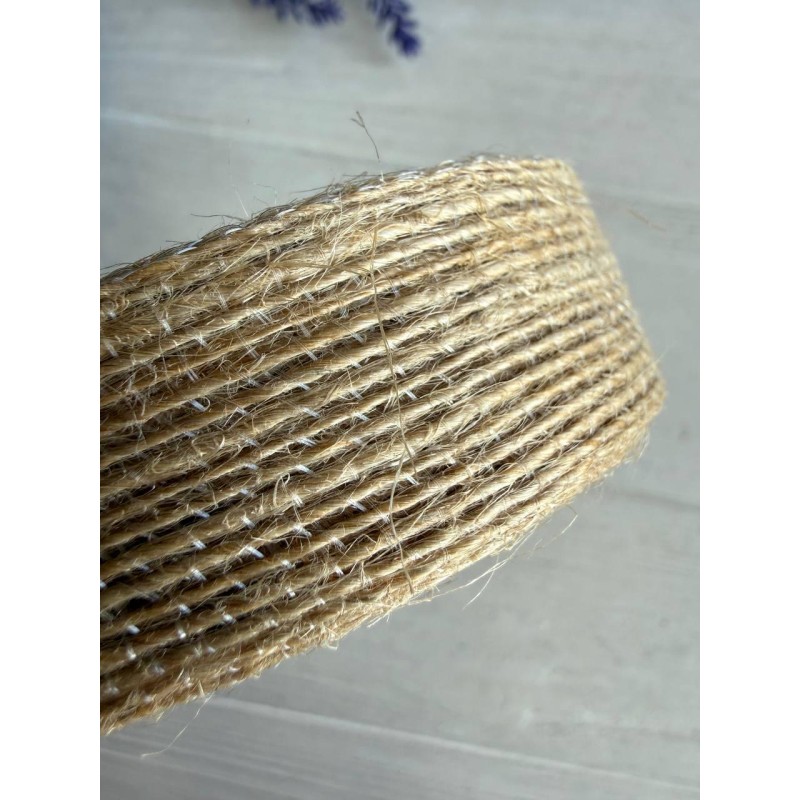 Стрічка мішковина  2.5 см натуральний 10 метрів