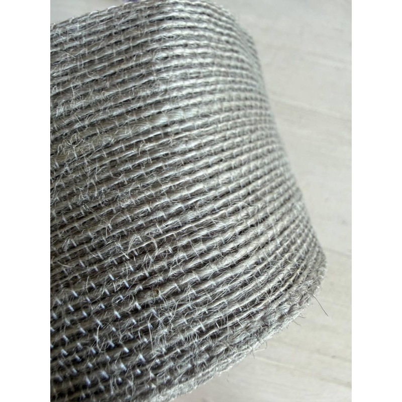 Стрічка мішковина  6.5 см сірий 10 метрів