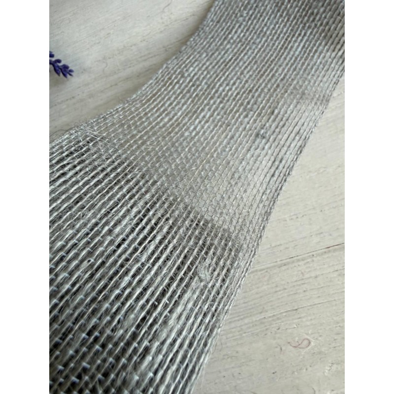 Стрічка мішковина  4 см сірий 10 метрів