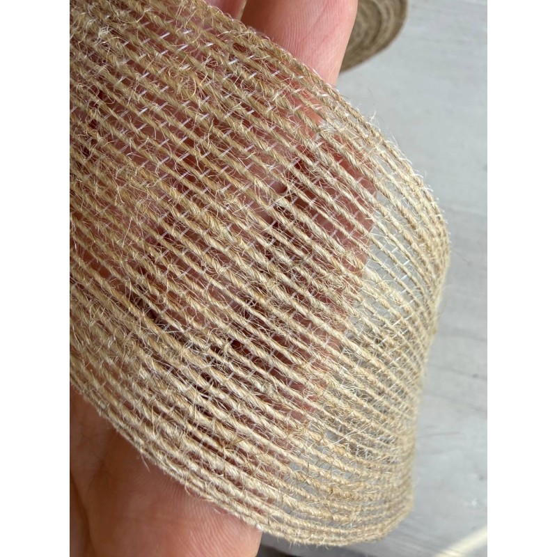 Стрічка мішковина  5 см натуральний 10 метрів