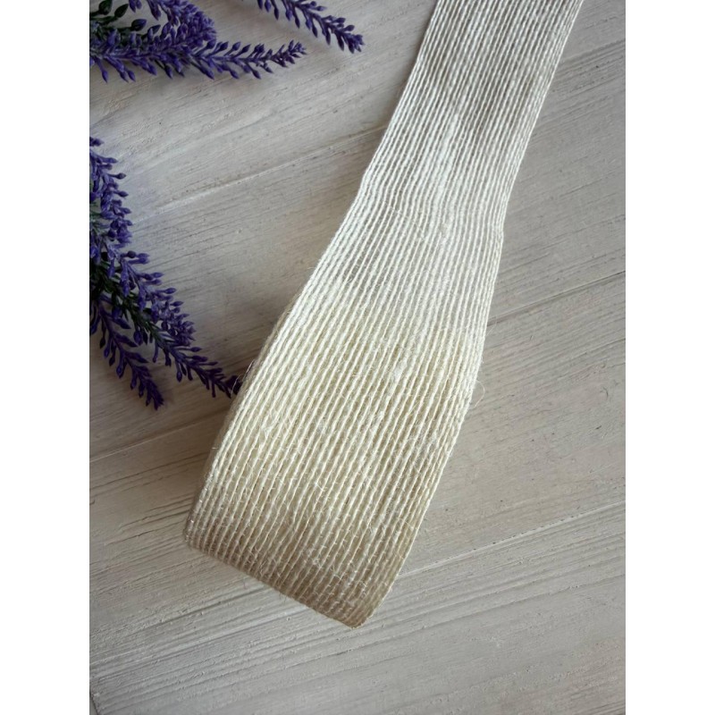 Стрічка мішковина  5 см білий 10 метрів