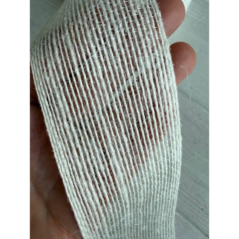 Стрічка мішковина 4 см білий 10 метрів