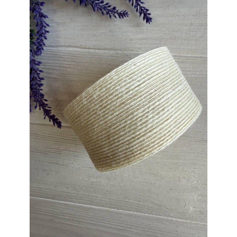 Стрічка мішковина 4 см білий 10 метрів