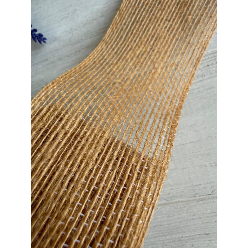 Стрічка мішковина  5 см мокко 10 метрів