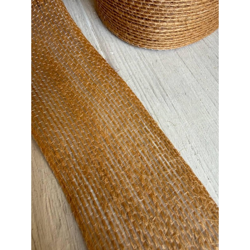 Стрічка мішковина  4 см мокко 10 метрів