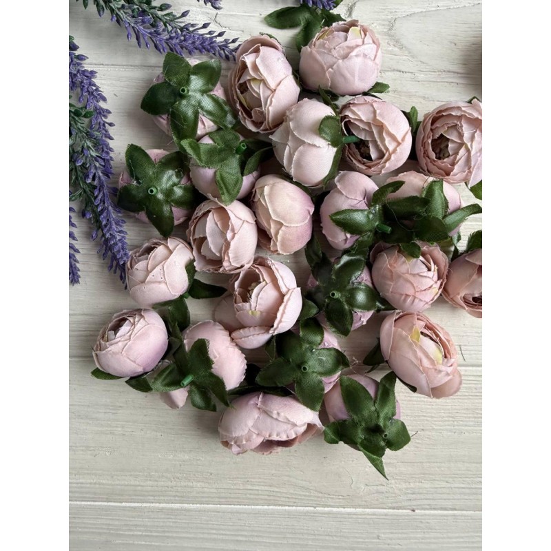 Бутон Півонія No3, пудра 50 шт