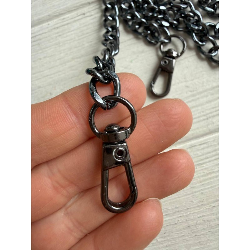 Комплект Ланцюжок з карабіном № 30, темний нікель 120 см