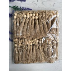 Китиці бавовняні 22 см, натуральний колір 50 шт