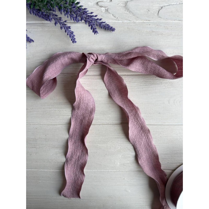 Стрічка  4 см " Хвиля " темно пудровий 9 метрів