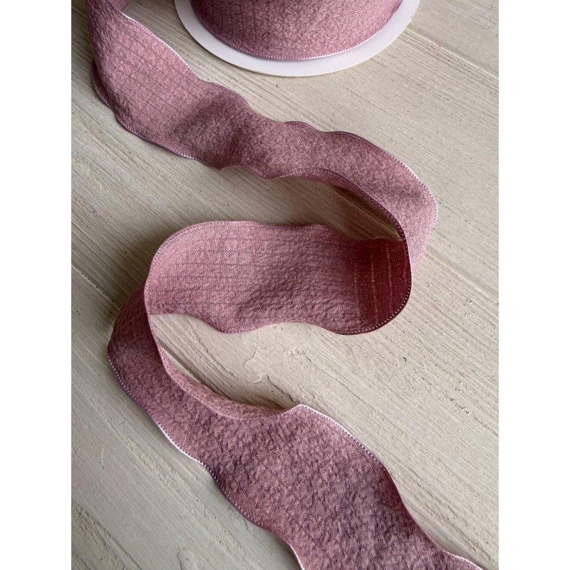 Стрічка  4 см " Хвиля " темно пудровий 9 метрів