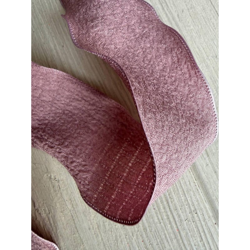 Стрічка  4 см " Хвиля " темно пудровий 9 метрів