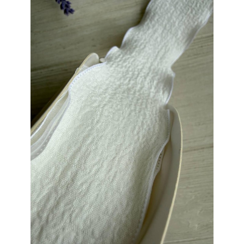 Стрічка  4 см " Хвиля " біла 9 метрів