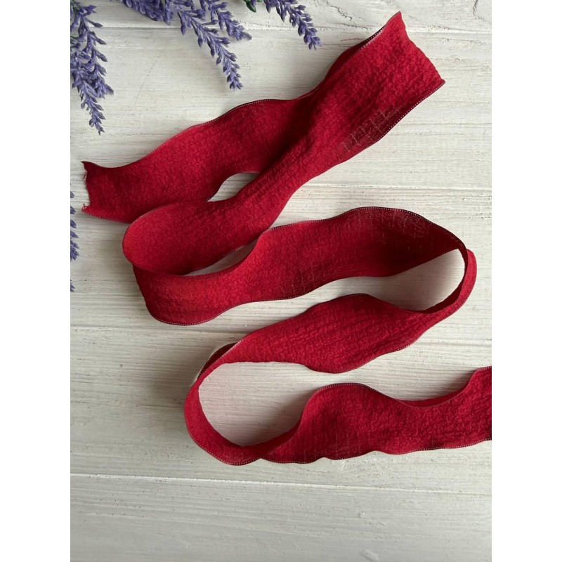 Стрічка  4 см " Хвиля " бордо  9 метрів