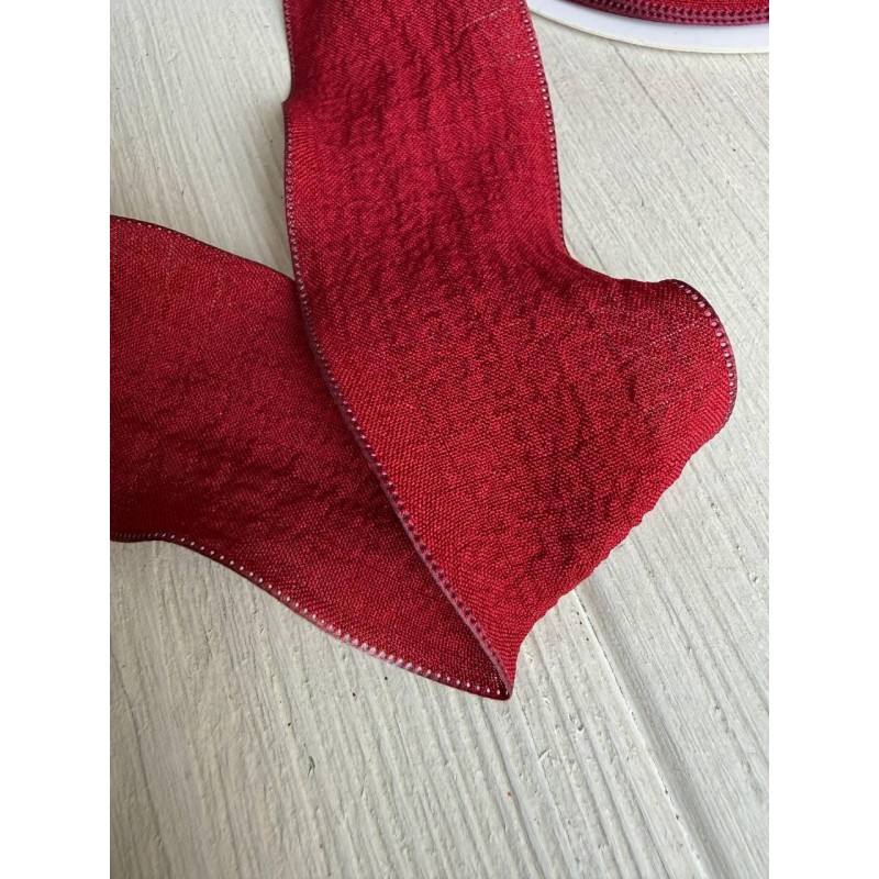 Стрічка  4 см " Хвиля " бордо  9 метрів