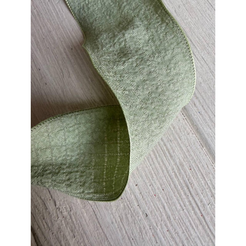 Стрічка  4 см " Хвиля " запорошений зелений 9 метрів