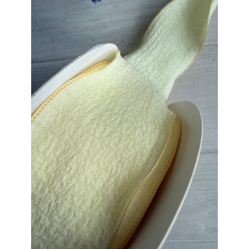 Стрічка  4 см " Хвиля " світло жовта   9 метрів