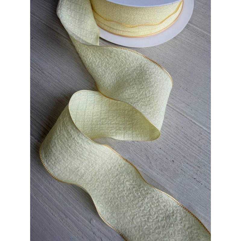 Стрічка  4 см " Хвиля " світло жовта   9 метрів