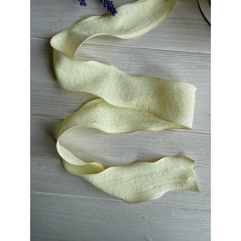 Стрічка  4 см " Хвиля " світло жовта   9 метрів