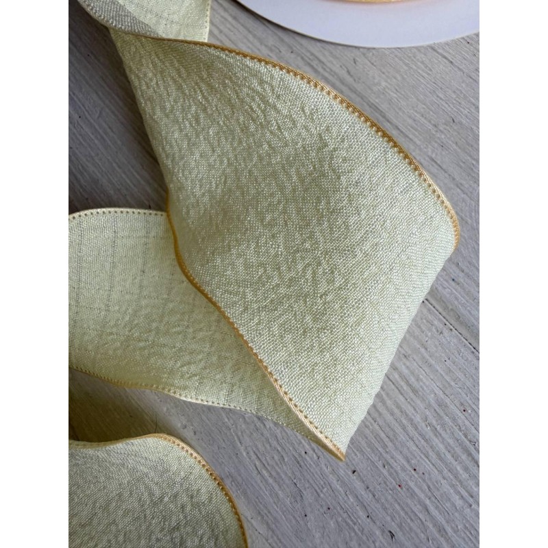 Стрічка  4 см " Хвиля " світло жовта   9 метрів