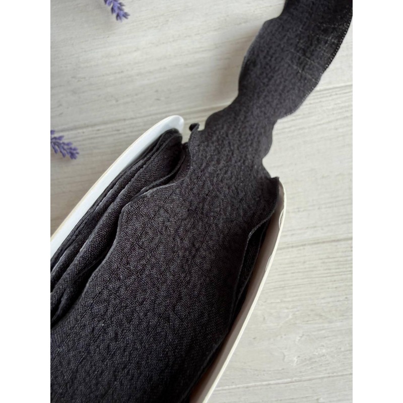 Стрічка  4 см " Хвиля " чорна 9 метрів