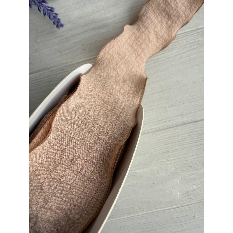 Стрічка  4 см " Хвиля " світло коричнева 9 метрів