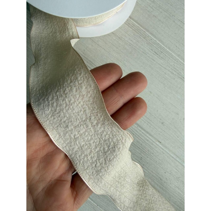 Стрічка  4 см " Хвиля " бежева 9 метрів