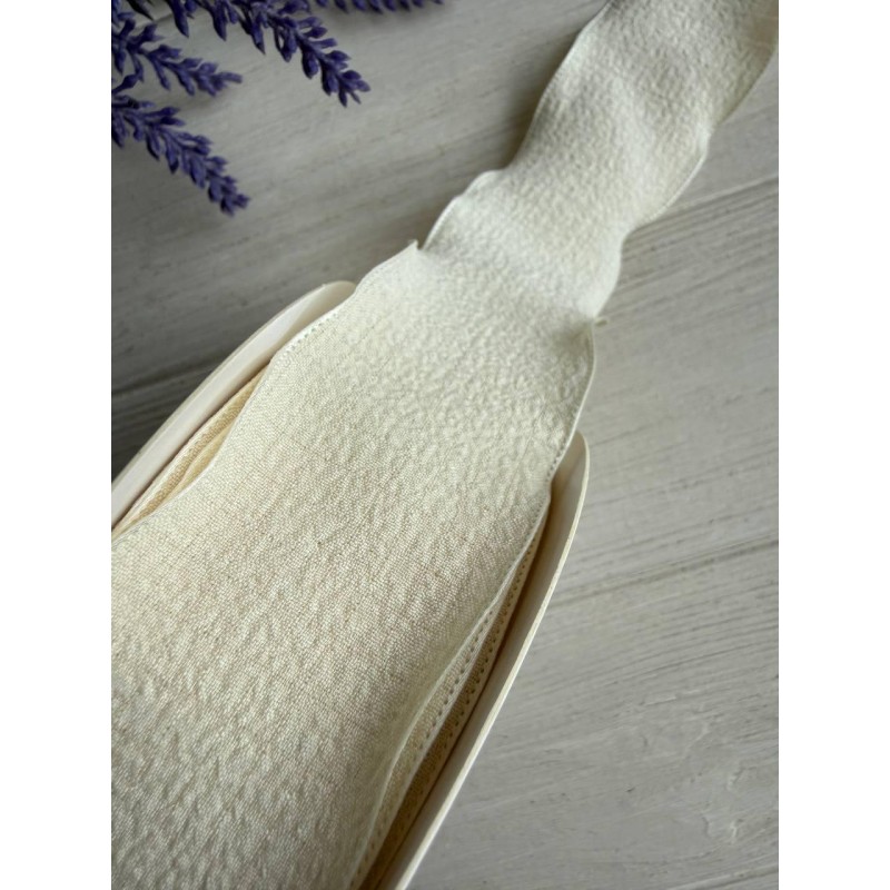 Стрічка  4 см " Хвиля " молочна 9 метрів