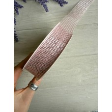 Стрічка  3,0 см " Паєтка " рожева 15 ярдів