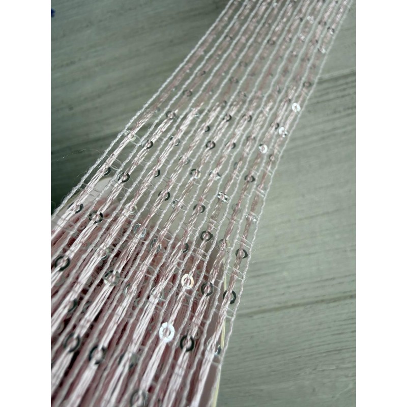 Стрічка  3,0 см " Паєтка " рожева 15 ярдів