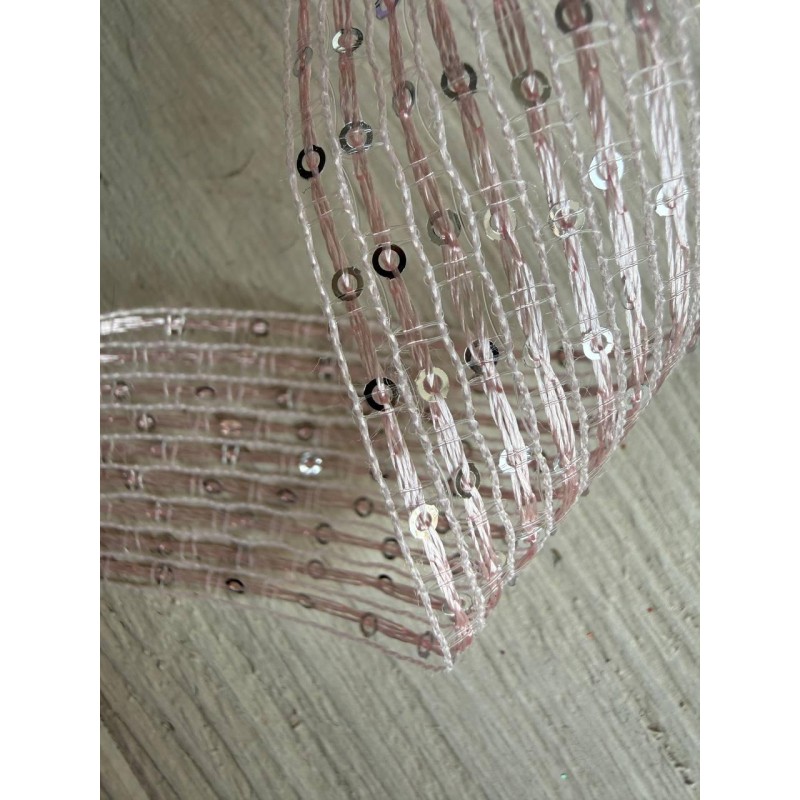 Стрічка  3,0 см " Паєтка " рожева 15 ярдів