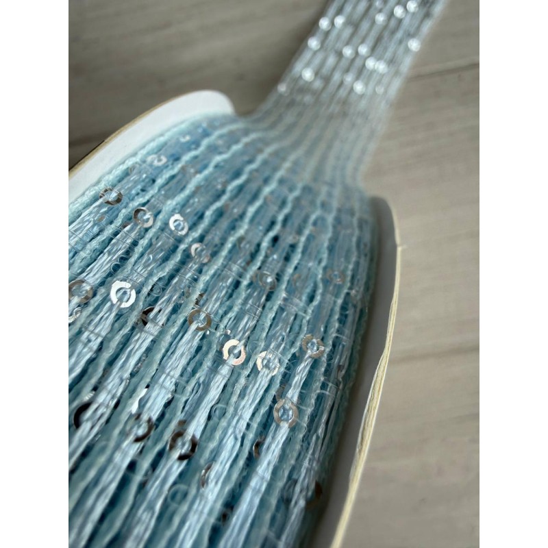 Стрічка  3,0 см " Паєтка " голубая 15 ярдів