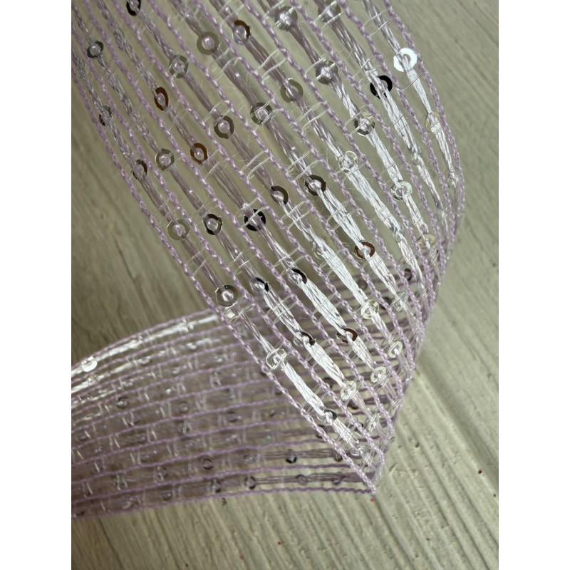 Стрічка  3,0 см " Паєтка " фіолетова 15 ярдів