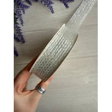 Стрічка  3,0 см " Паєтка " біла 15 ярдів