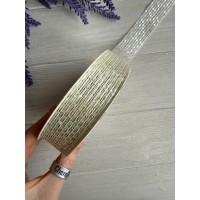 Лента  3,0 см " Пайетка " айвори 15 ярдов
