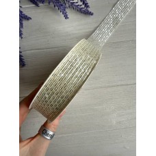 Стрічка  3,0 см " Паєтка "  айворі 15 ярдів