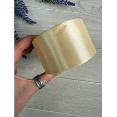 Стрічка атласна 5 см бежева #02  32,5 метра