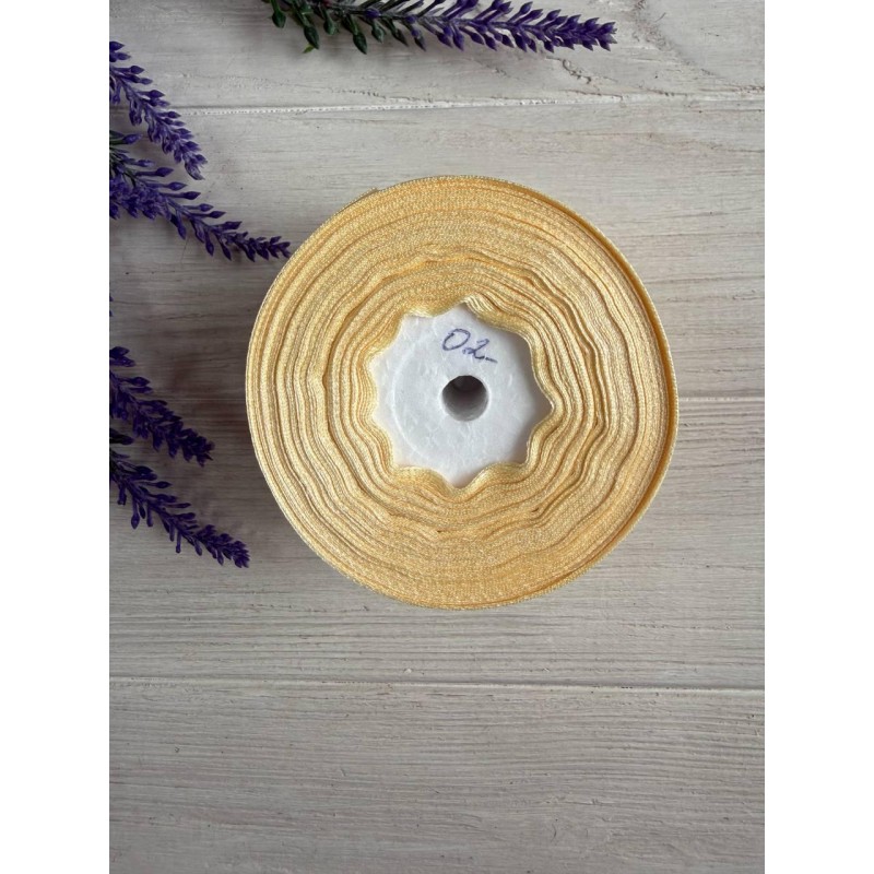 Стрічка атласна 5 см бежева #02  32,5 метра