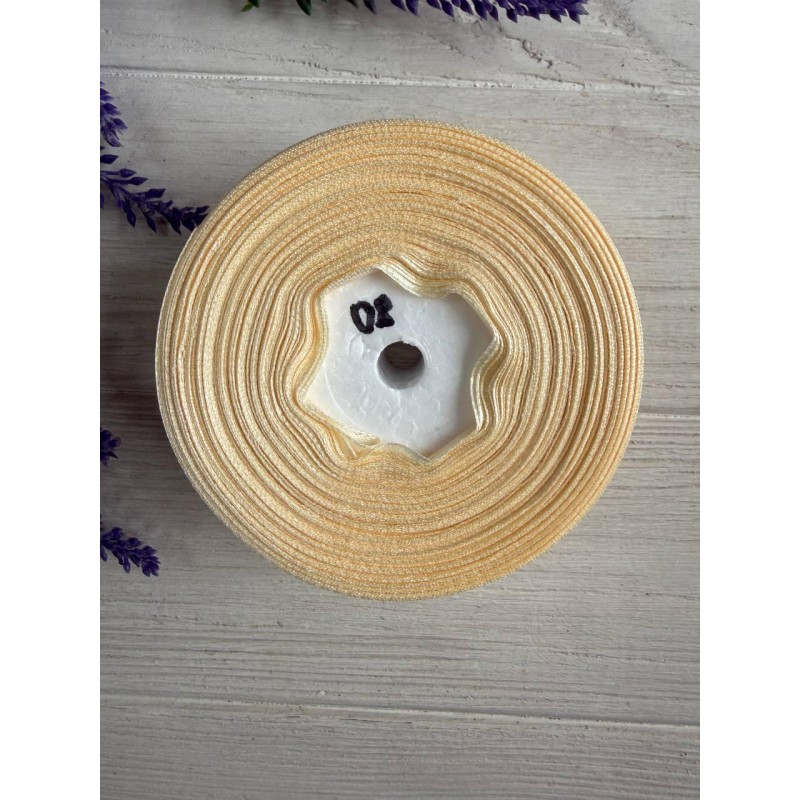 Стрічка атласна 4 см рулон  кремова #08 32,5 метри