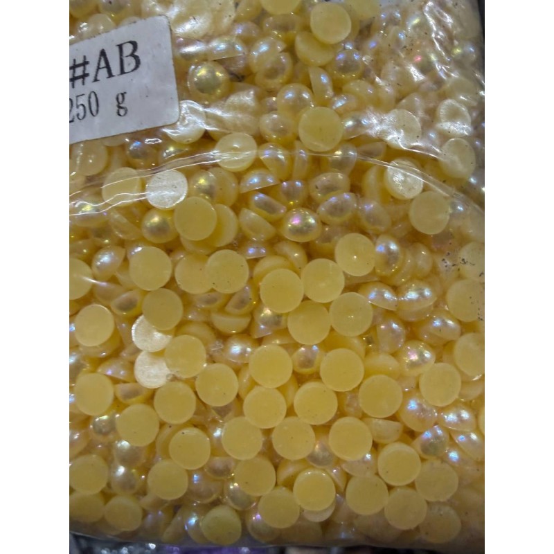 Напівперлини 6 мм темно жовті АВ  250 грамів